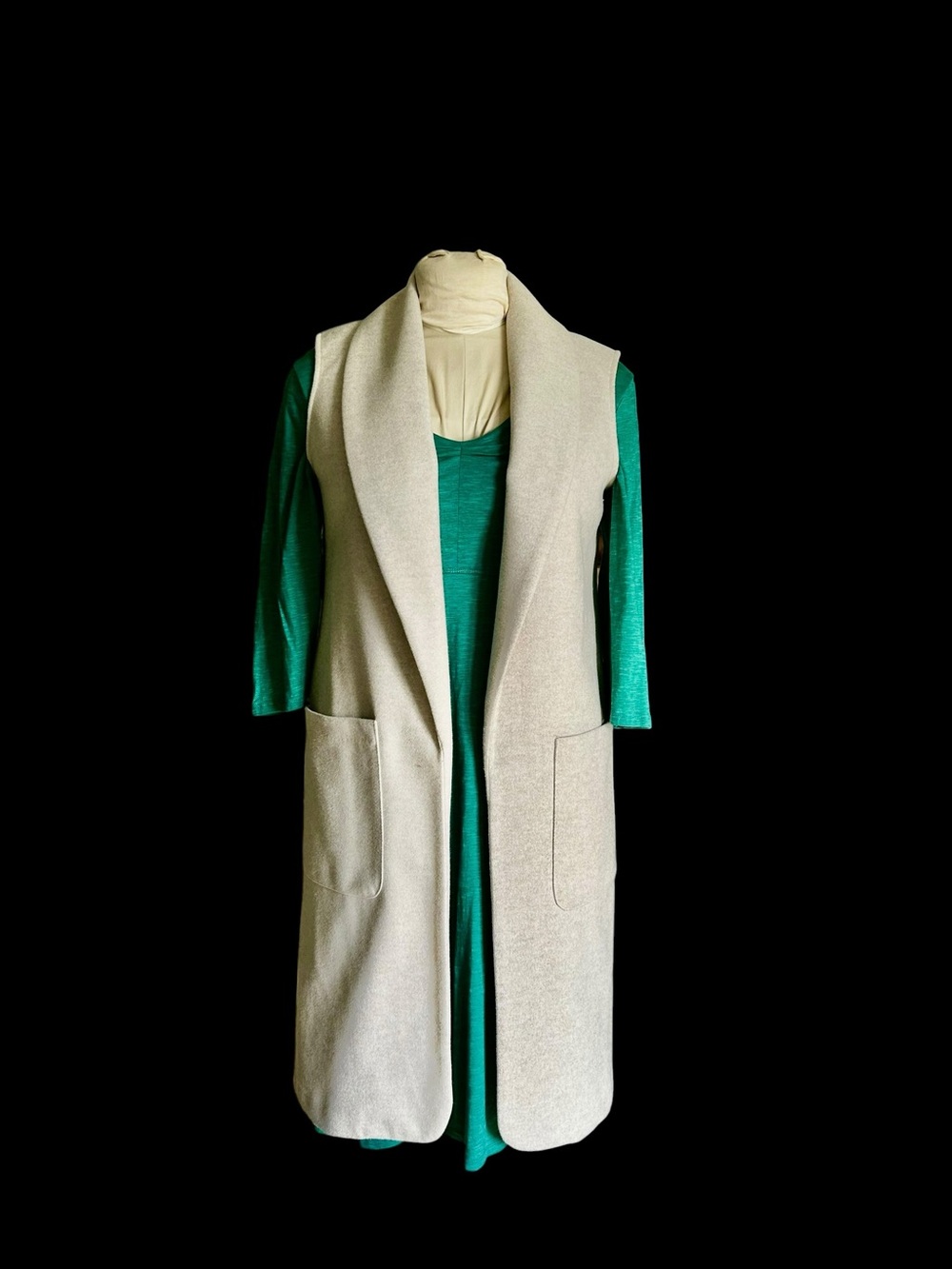 Joie Longline Duster Vest Women’s XS Oatmeal Open Front Sleeveless Minimalist